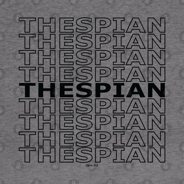 Thespian Repeating Text (Black Version) by Jan Grackle
